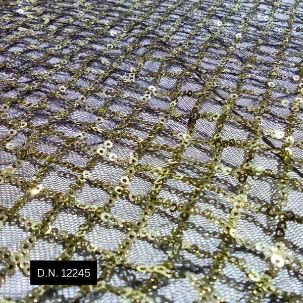 Stunning Geometrical Sequins Embroidery Fabric