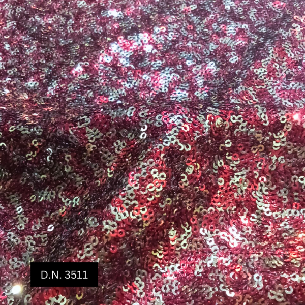 Two Tone Red and Gold Sequins Fabric