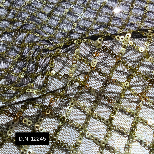 beautiful Geometrical Sequins Embroidery Fabric