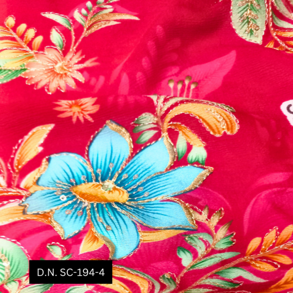 Floral maroon Position print fabric