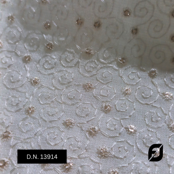 Off White Embroidered Sherwani fabric