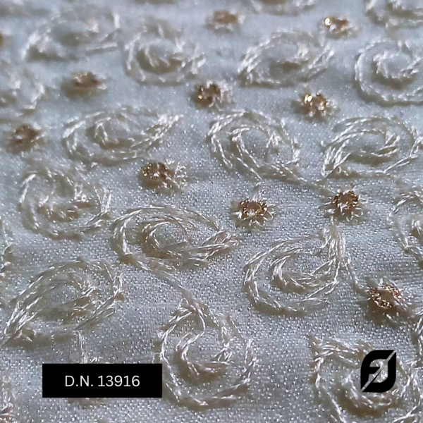 White Embroidered Sherwani fabric