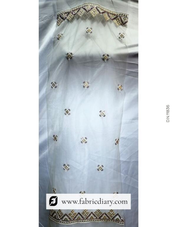 Designer Dupatta Fabric with Sequins Work (3)