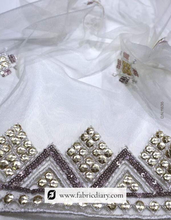 Designer Dupatta Fabric with Sequins Work (4)