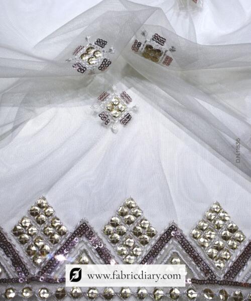 Designer Dupatta Fabric with Sequins Work