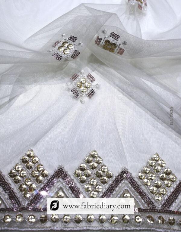 Designer Dupatta Fabric with Sequins Work