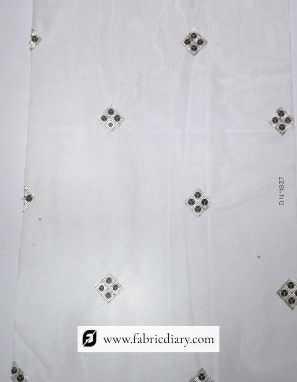 Embroidered Dupatta Fabric with Light Sequins Work (4)
