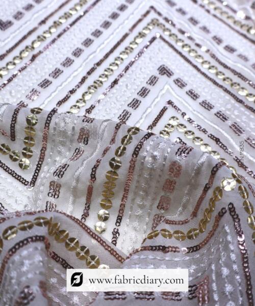 Luxurious Sequins Fabric for Red Carpet and Evening Wear #11835