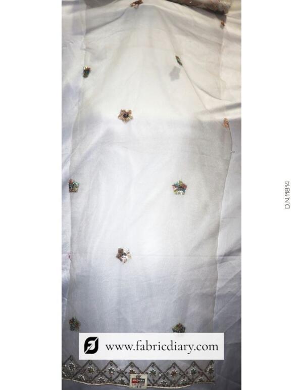 Net Multicolor Sequins Embroidered Dupatta Fabric Wholesale bhav me