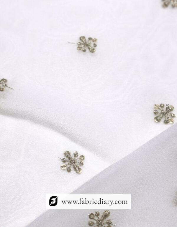 Wholesale Zari Embroidery Fabric Export by Madhav Fashion