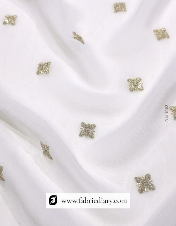 Zari Embroidered Butti Material for Boutique Use