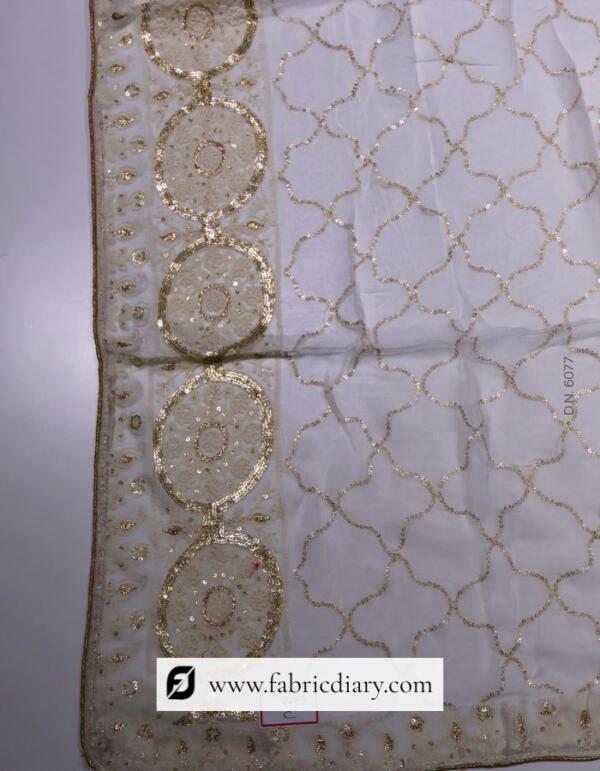 Dyeable Chiffon Thread and Sequins Work Dupatta