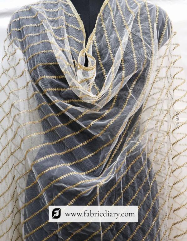 Embroidered Net Dupatta for Export