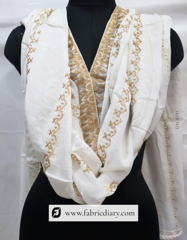 Lining Embroidered Chinon Dupatta