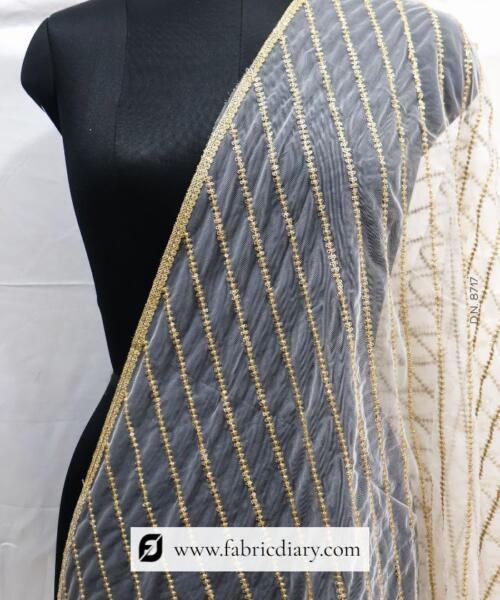 Sequin Embroidered Butterfly Net Dupatta