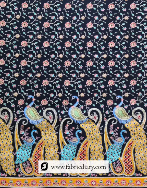 Black Position Print Fabric