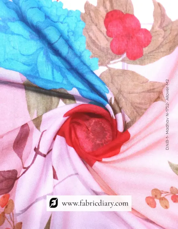 Peach Floral Muslin Fabric for Boutiques