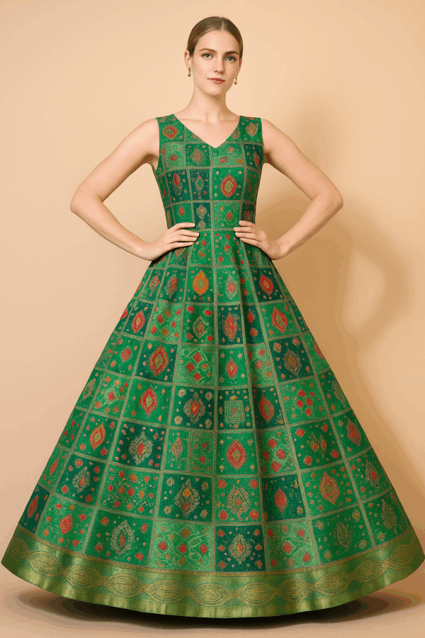 Mint Green Position Print Jacquard Fabric a