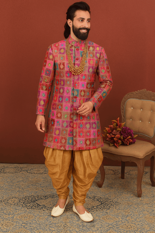 Pink Position Print Jacquard Fabric Wholesale