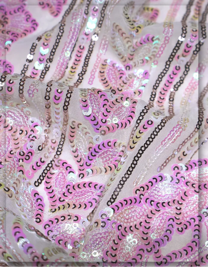 Georgette Sequins Fabric for Modern Dress in Middle East