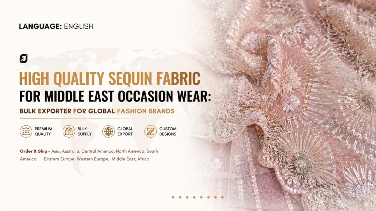 High Quality Sequin Fabric for Middle East Occasion Wear: Bulk Exporter for Global Fashion Brands