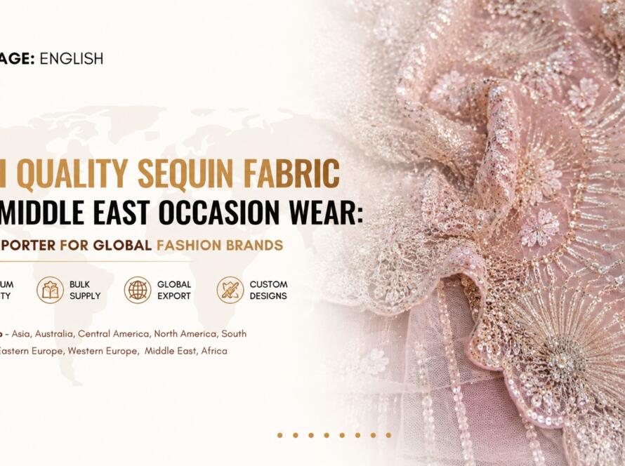 High Quality Sequin Fabric for Middle East Occasion Wear: Bulk Exporter for Global Fashion Brands