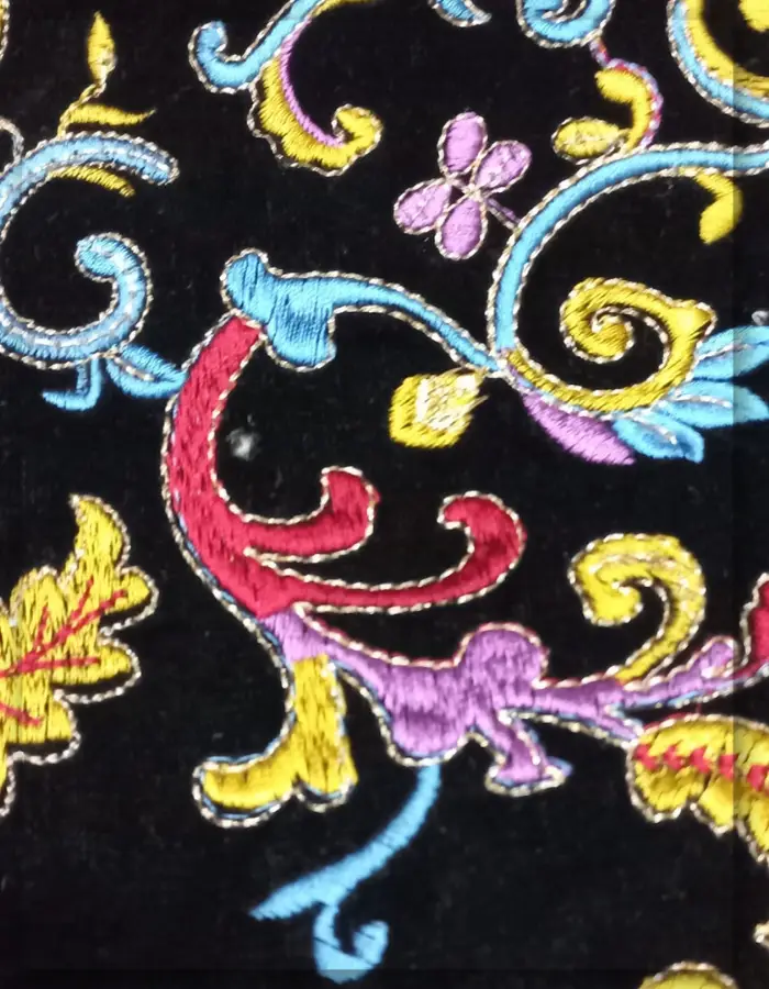 Arabian Designer Velvet Embroidery Fabric manufacturer