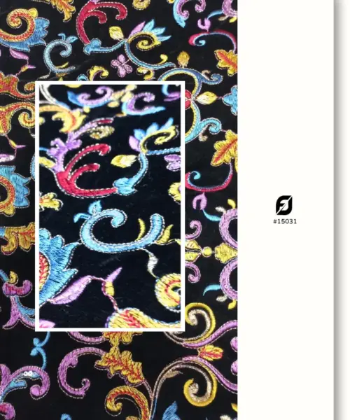 Arabian Designer Velvet Embroidery Fabric