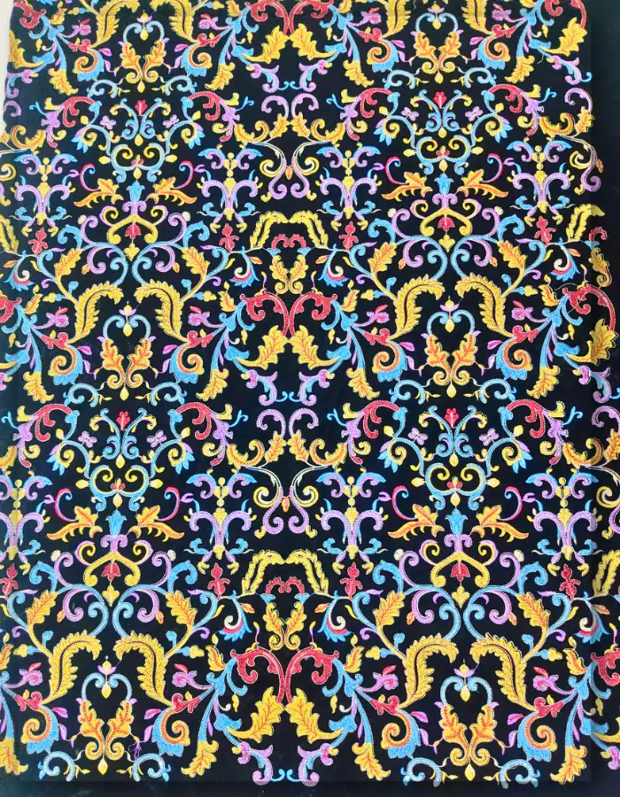 Arabian Designer Velvet Embroidery Fabric in Surat