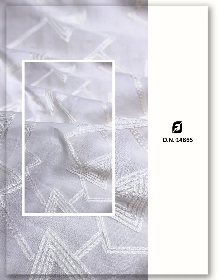 White Cambric Cotton Veil Lace Embroidery Fabric